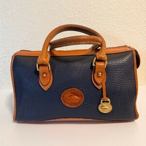 Dooney & Bourke Blue and Brown Leather Handbag